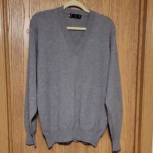 Classic V-Neck Sweater Cashmere for Men in Gray